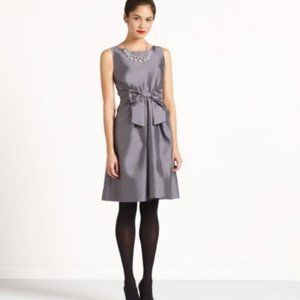 NWT Kate Spade silk blend with bow JILLIAN DRESS size 4 gray